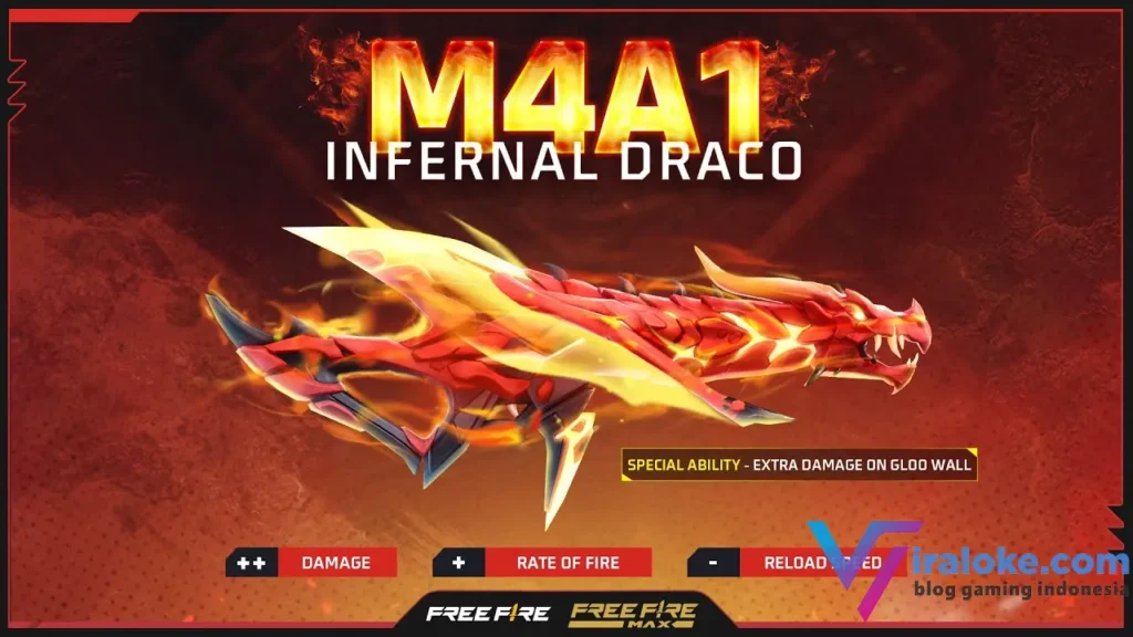Daftar Lengkap Skin Evo Gun FF: Ada yang Fresh Nih? 11 M4A1 Infernal Draco